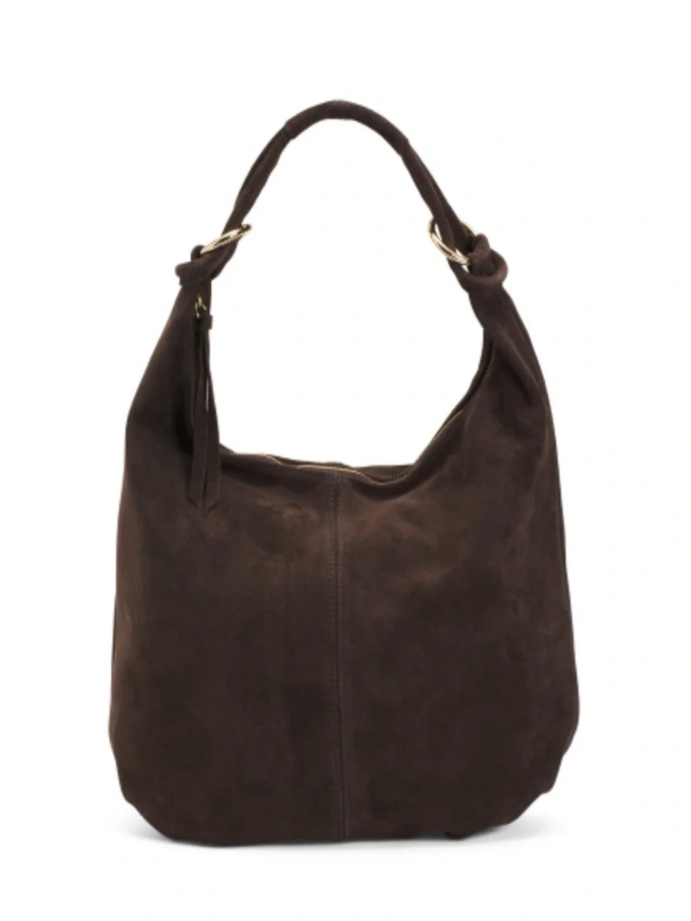 Classic Dark Brown Suede Hobo Bag